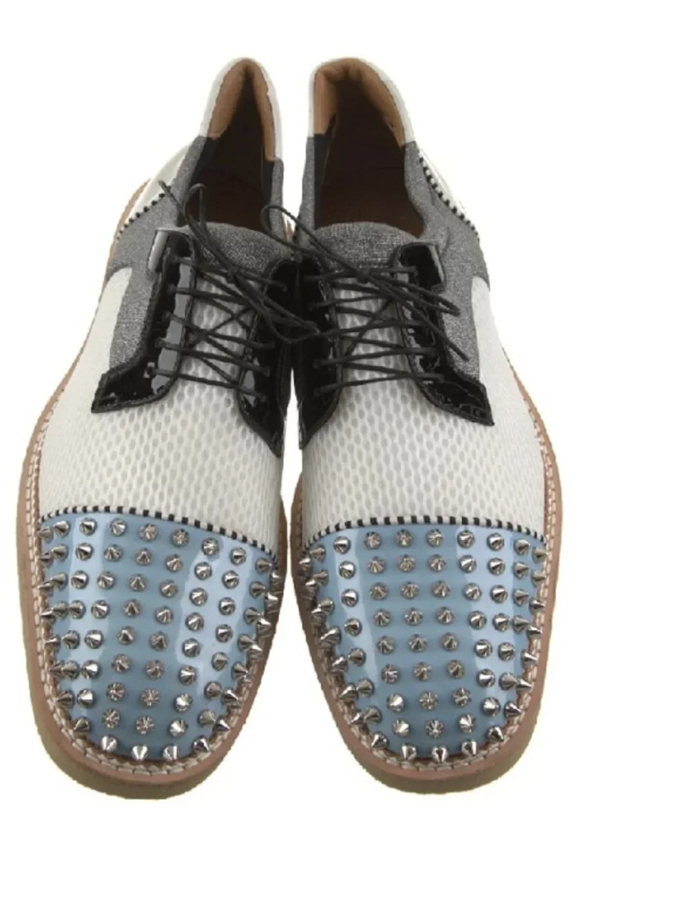 Christian Louboutin  Mesh Colorblock Pattern Derby Shoes  Men's Size: 10.5